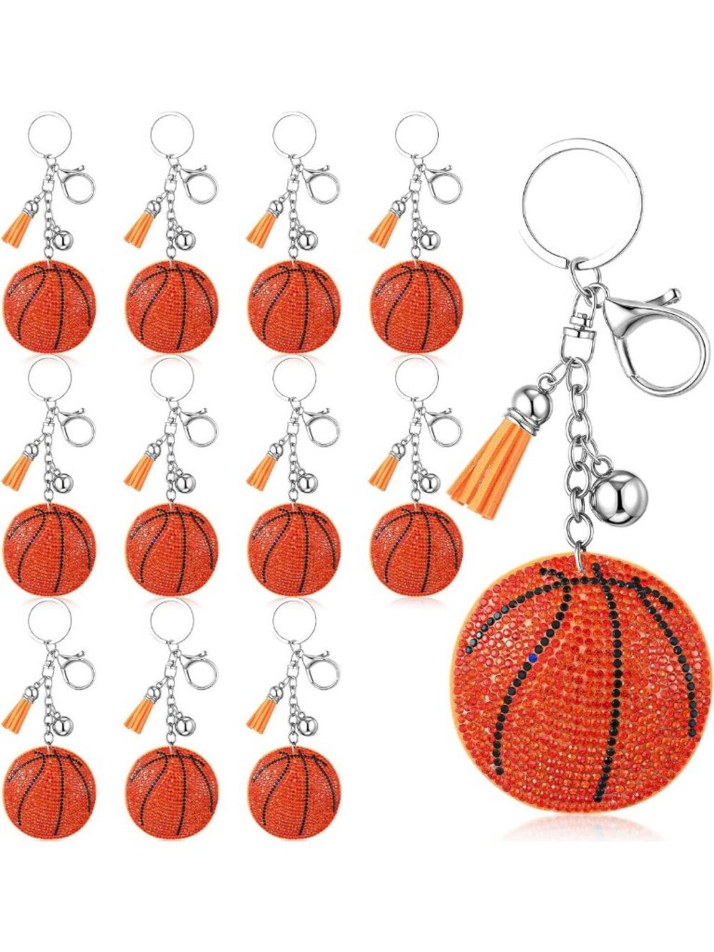 12 Pcs Sparkling Rhinestone Keychains for Women - Stylish Accessories & Gifts